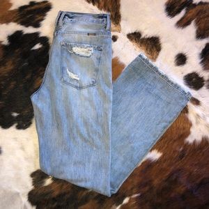 Kancan wide leg distressed jeans
